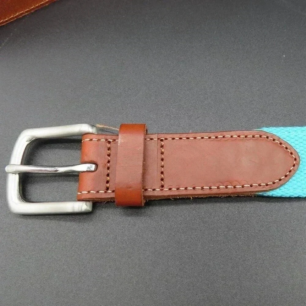 Vineyard Vines Men's Guitar Canvas Leather Belt Size 32